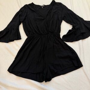 Express Black Ruffle Sleeve Romper